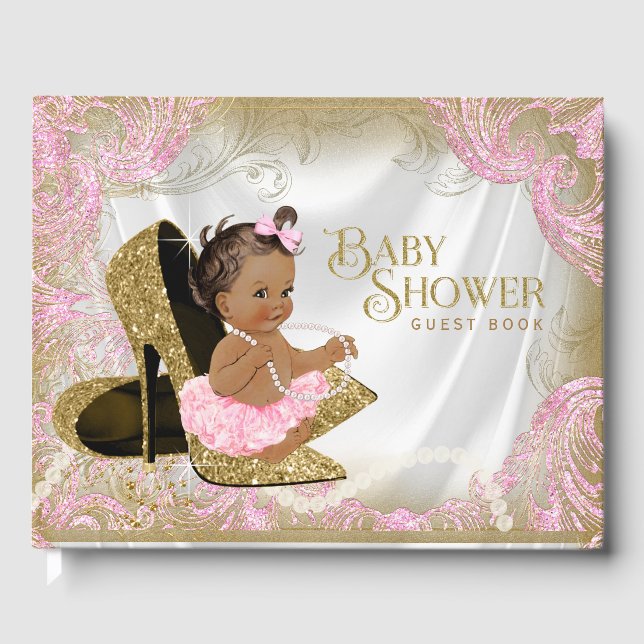 Ethnic Girl Baby Shower Gästebuch (Vorderseite)