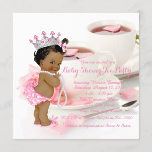 Ethnic Girl Baby Shower Tee Party Einladung