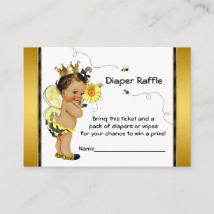 Ethnic Girl Bee Diaper Raffle Ticket Begleitkarte