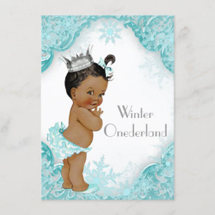 Ethnic Girl Winter Onederland 1. Geburtstags-Party Einladung