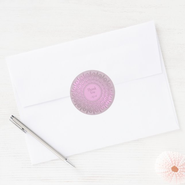 Ethnic Gradient Mandala Classic Round Sticker (Umschlag)