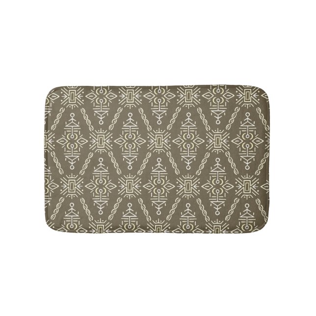 Ethnic Hand Drawn Boho Tile Badematte (Vorderseite)