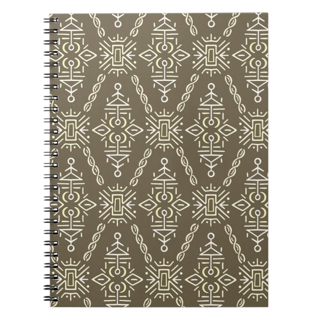 Ethnic Hand Drawn Boho Tile Notizblock (Vorderseite)
