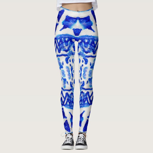 Ethnic Indigo Arrow Indianermuster Leggings (Vorderseite)