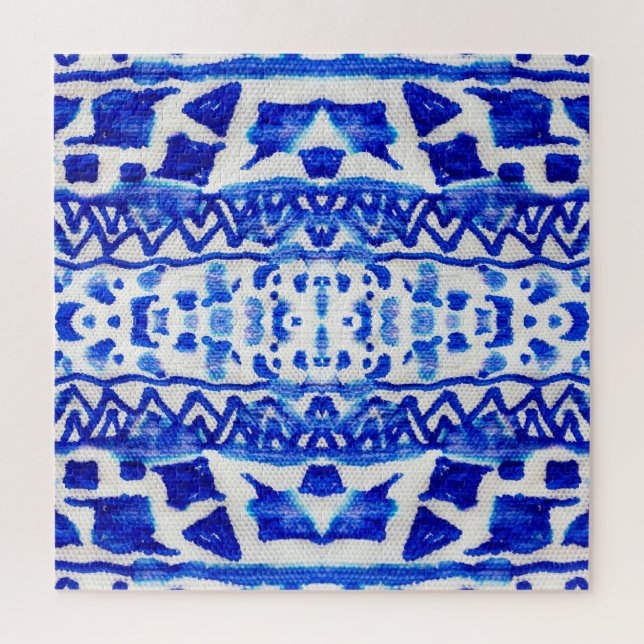 Ethnic Indigo Arrow Indianermuster Puzzle (Vertikal)