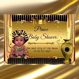 Ethnic King Prince Royal Black Gold Baby Dusche Einladung