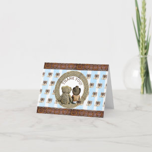 Ethnic Lil Cowboy und Teddy Bar Danke, Anmerkungen Dankeskarte