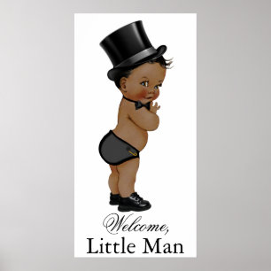 Ethnic Little Man Baby Showbanner Poster