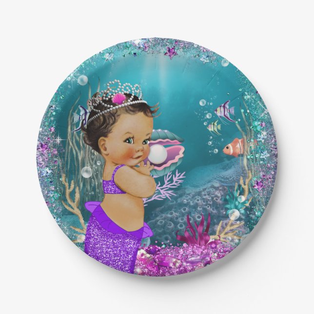 Ethnic Little Mermaid Baby Paper Teller (Vorderseite)