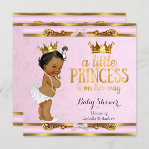 Ethnic Little Princess Baby Dusche Pink Gold Einladung