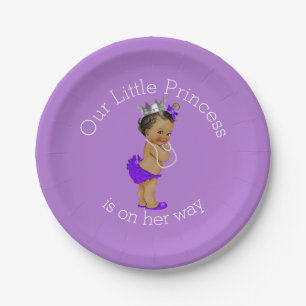 Ethnic Little Princess Baby Shower Lavender Pappteller