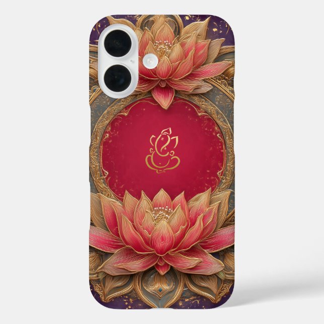 Ethnic Lotus Indian God Ganesh Case-Mate iPhone Hülle (Rückseite)