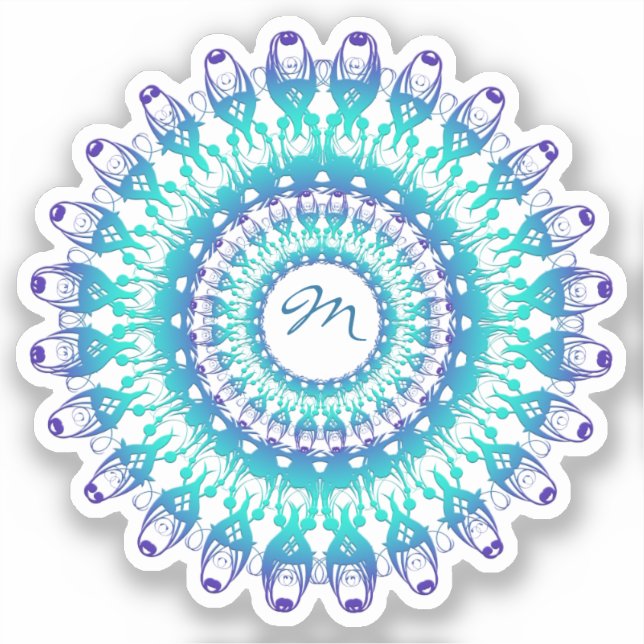 Ethnic Mandala Design Sticker (Vorderseite)