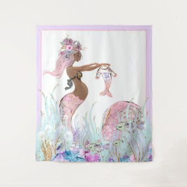 Ethnic Mermaid Baby Shooting Background Banner Wandteppich