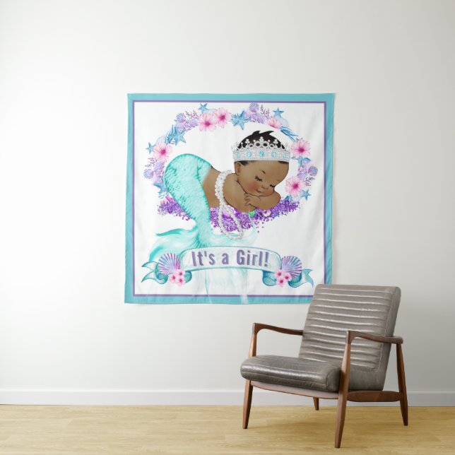 Ethnic Mermaid Baby Shooting Background Banner Wandteppich (Beispiel)