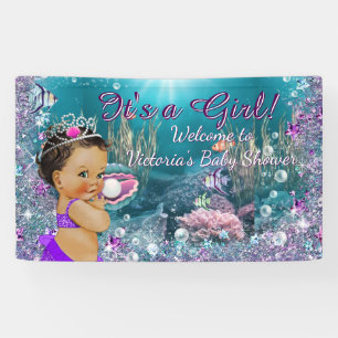 Ethnic Mermaid Baby Showbanner Banner