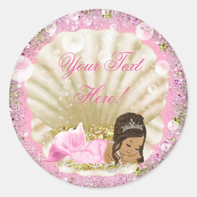 Ethnic Mermaid Baby Shower Stickers (Vorderseite)