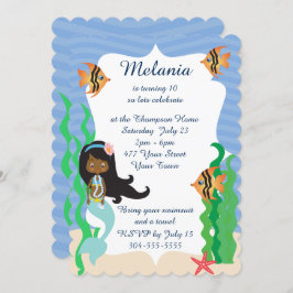 Ethnic Mermaid Birthday Pool Party Einladung