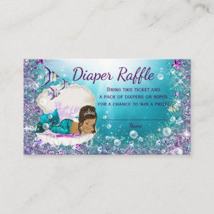 Ethnic Mermaid Diaper Raffle Tickets Begleitkarte