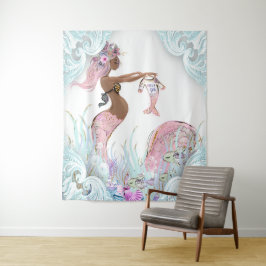 Ethnic Mermaid Mama Baby Shooting Background Banne Wandteppich