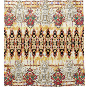 Ethnic Mughal: Blumenmuster Duschvorhang