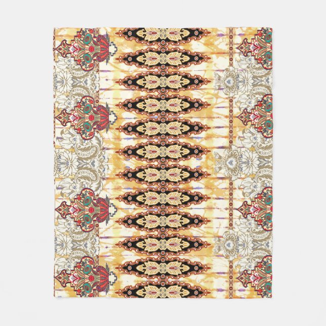 Ethnic Mughal: Blumenmuster Fleecedecke (Vorderseite)