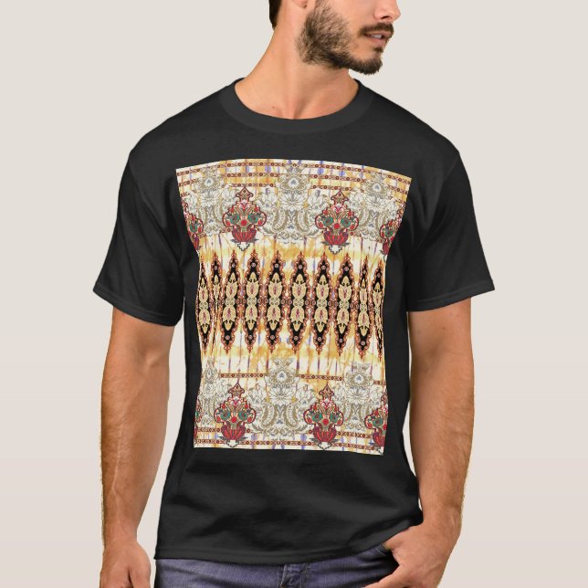 Ethnic Mughal: Blumenmuster T-Shirt (Vorderseite)