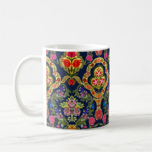 Ethnic Mughal Floral: Blaues nahtloses Muster Kaffeetasse