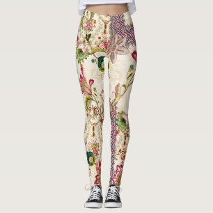 Ethnic Mughal Floral Paisley Leggings