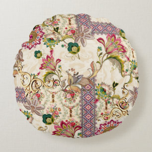 Ethnic Mughal Floral Paisley Rundes Kissen