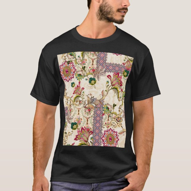 Ethnic Mughal Floral Paisley T-Shirt (Vorderseite)