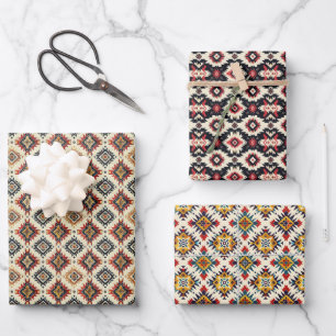 Ethnic Navajo Tribal Geometric Seamless Pattern Geschenkpapier Set