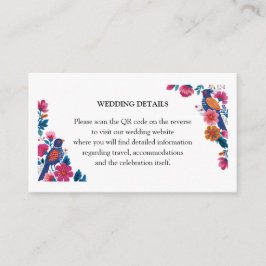 Ethnic Ornate Folk Birds and Flowers Wedding Begleitkarte