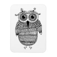 Ethnic Owl Ink Zeichnend