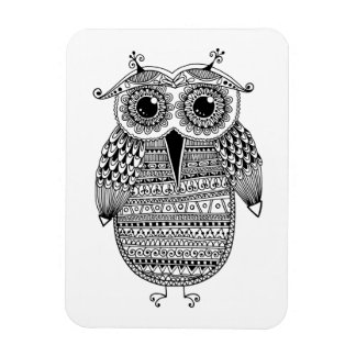 Ethnic Owl Ink Zeichnend Magnet