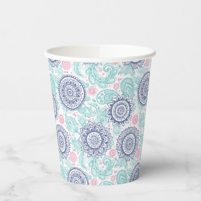 Ethnic Paisley Pattern Pappbecher (Links)