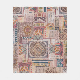 Ethnic Patchwork Throw Blanket Fleecedecke