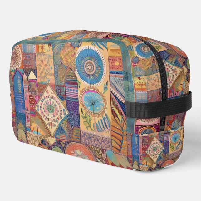 Ethnic Patchwork Toilettenbeutel Waschbeutel (Linke Seite)