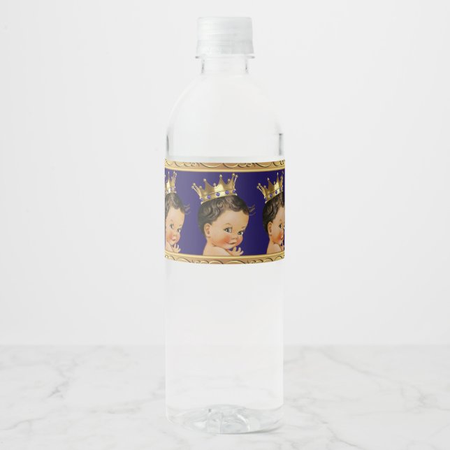 Ethnic Prince Baby Dusche Wasser Flasche Etikett (Vorderseite)