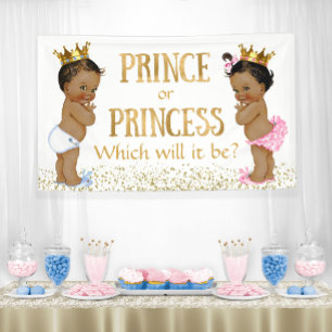 Ethnic Prince Gender Reveal Baby Dusche Banner