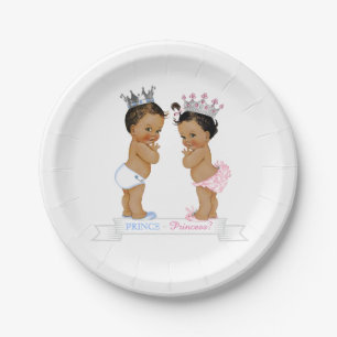 Ethnic Prince Princess Baby Dusche Pappteller
