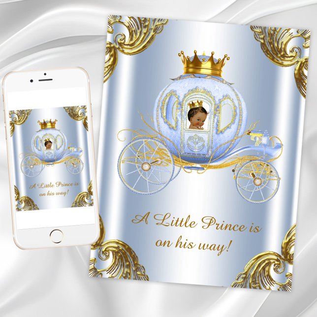 Ethnic Prince Royal Carriage Prince Baby Dusche Einladung (Ethnic Prince Royal Baby Shower Invitation. Instant download and printed invitations available.)