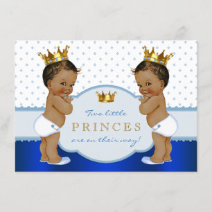 Ethnic Prince Twin Boy Baby Shower Einladung