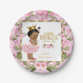 Ethnic Princess Baby Dusche Rosa Rose Blütenblüten Pappteller