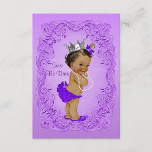 Ethnic Princess Baby Dusche Save the Date Lila