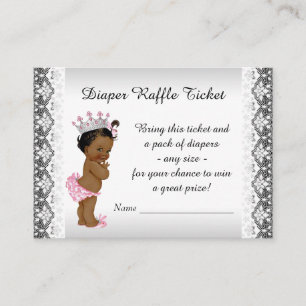 Ethnic Princess Baby Girl Diaper Raffle Ticket Begleitkarte