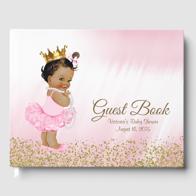 Ethnic Princess Baby Shower Guest Book Gästebuch (Vorderseite)
