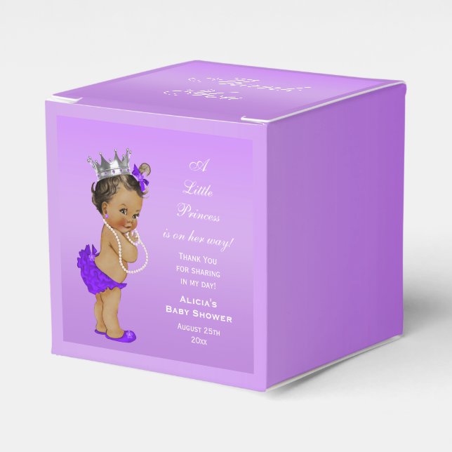 Ethnic Princess Baby Shower Lavender Geschenkschachtel (Vorderseite)