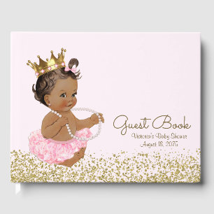 Ethnic Princess Ballerina Baby Shower Guest Book Gästebuch