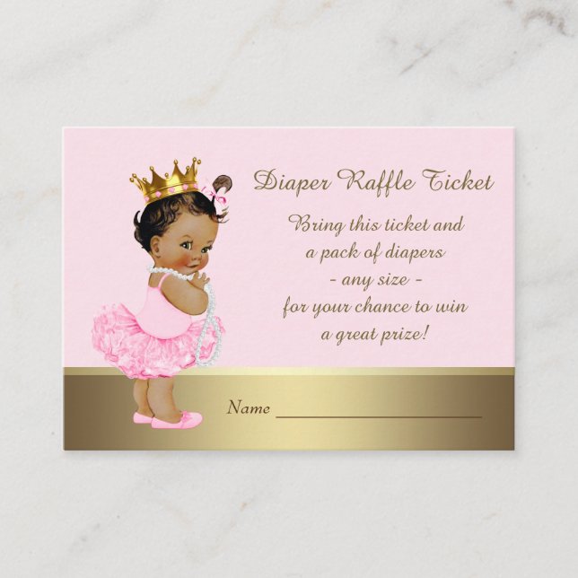 Ethnic Princess Diaper Raffle Ticket Begleitkarte (Vorderseite)